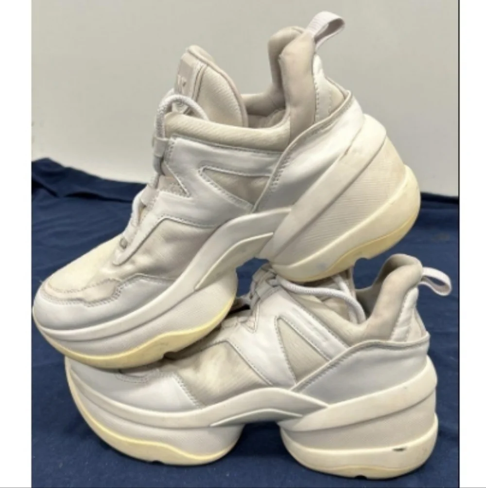 > Michael Kors Cream Sneakers with Logo Detail Women's Size 8